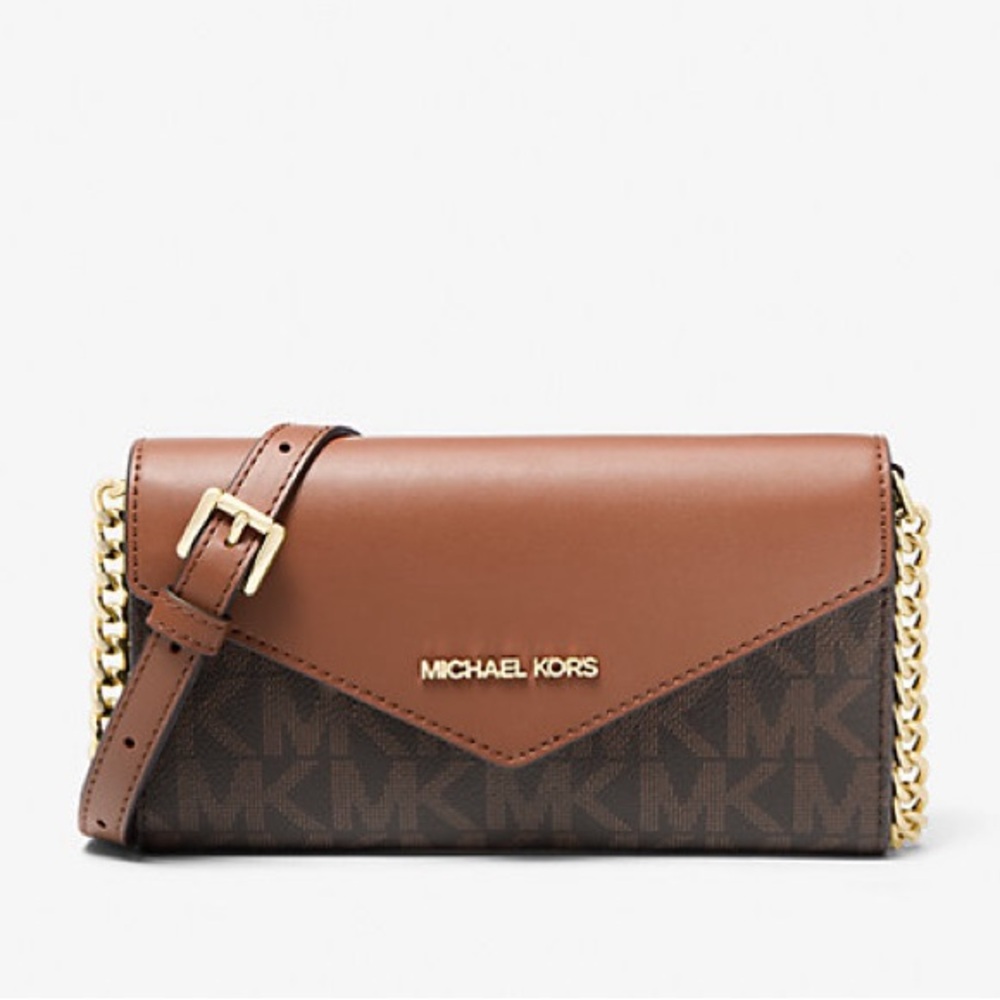 Michael Kors Jet Set Large Signature Logo Convertible Crossbody Bag